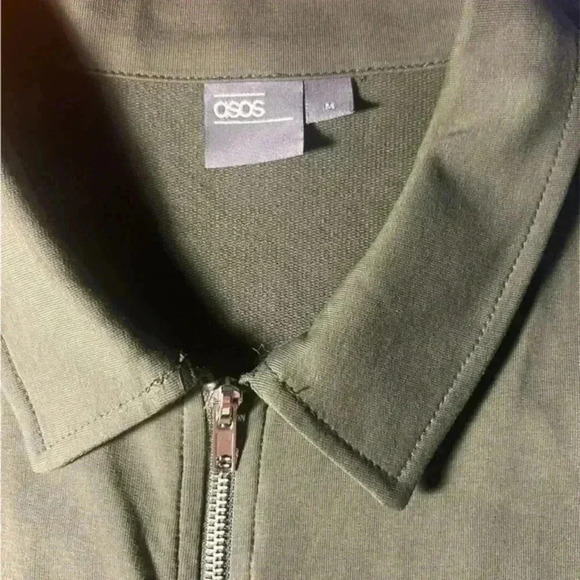 ASOS DESIGN jersey muscle harrington jacket in‎ Army Green Size M - Picture 3 of 5